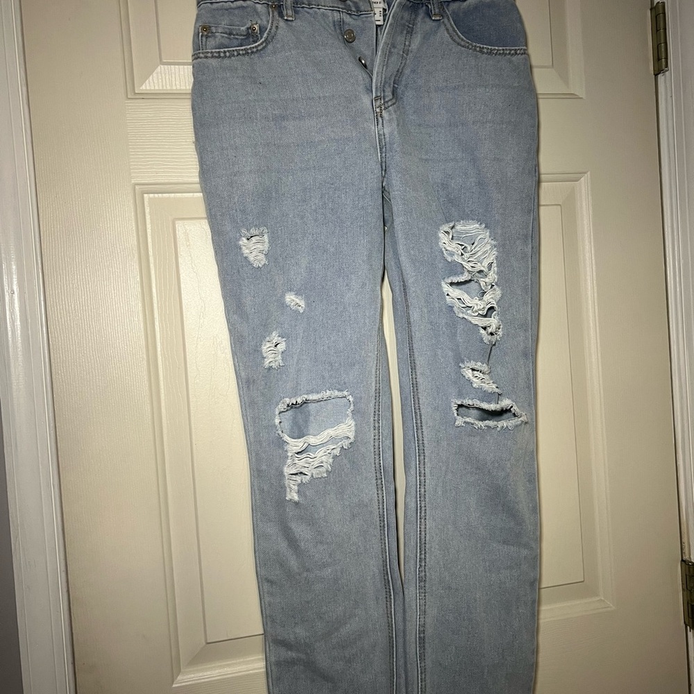 Forever 21 Light Blue Distressed Jeans